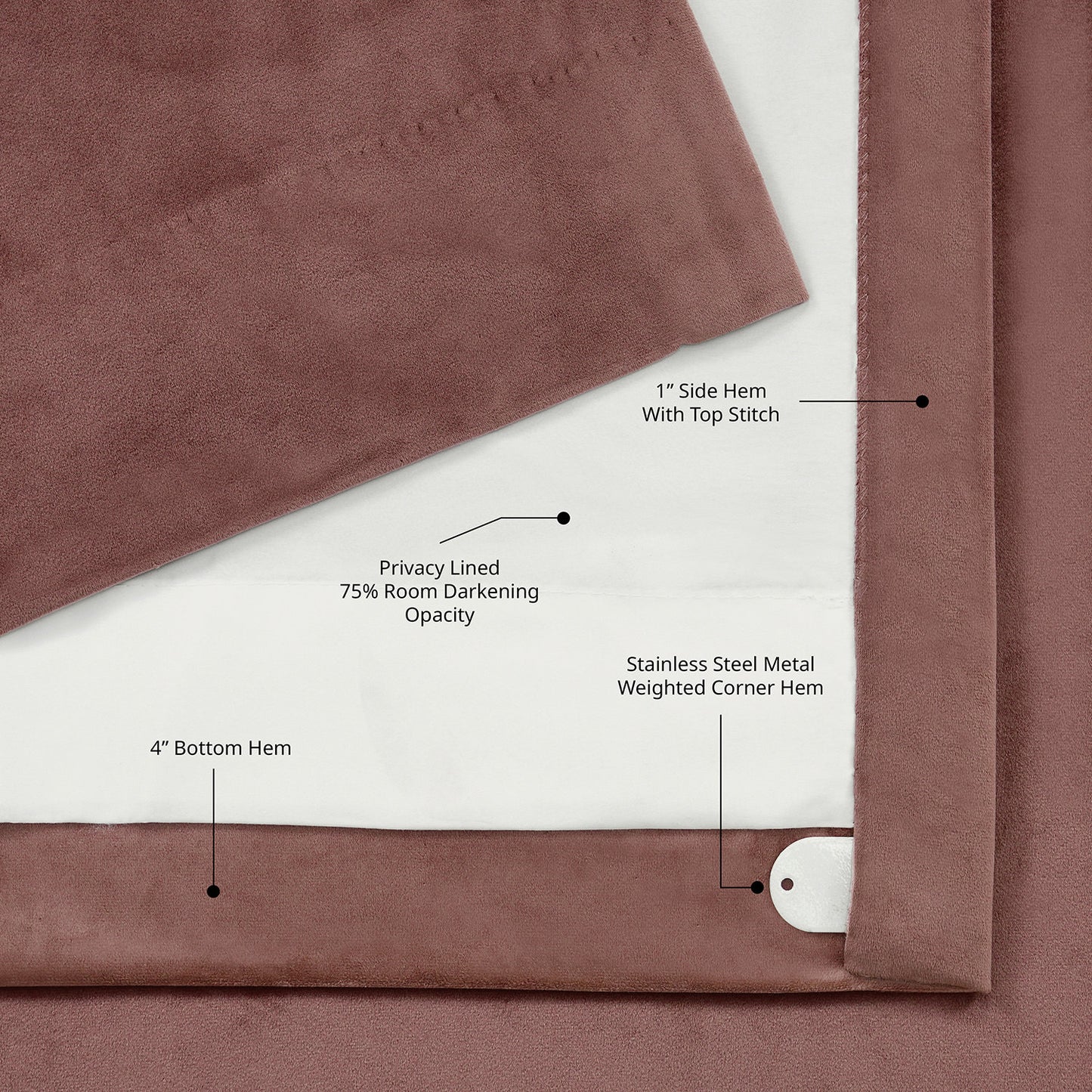 Wild Rose Extra Wide Heritage Plush Velvet Room Darkening Curtain