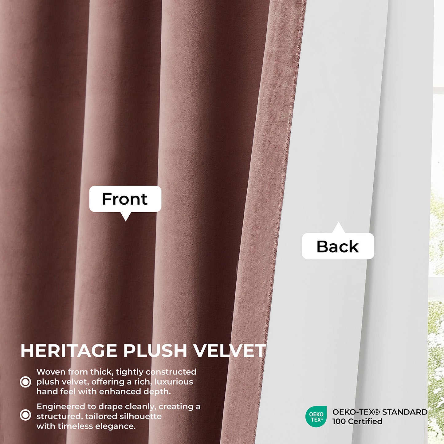Wild Rose Pinch Pleat Heritage Plush Velvet Room Darkening Curtain