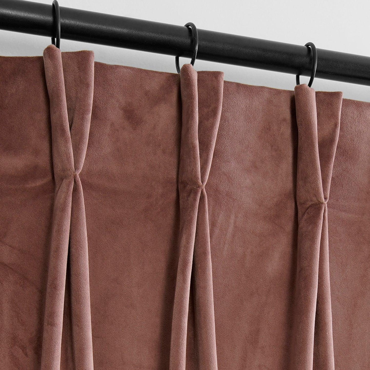 Wild Rose French Pleat Heritage Plush Velvet Room Darkening Curtain