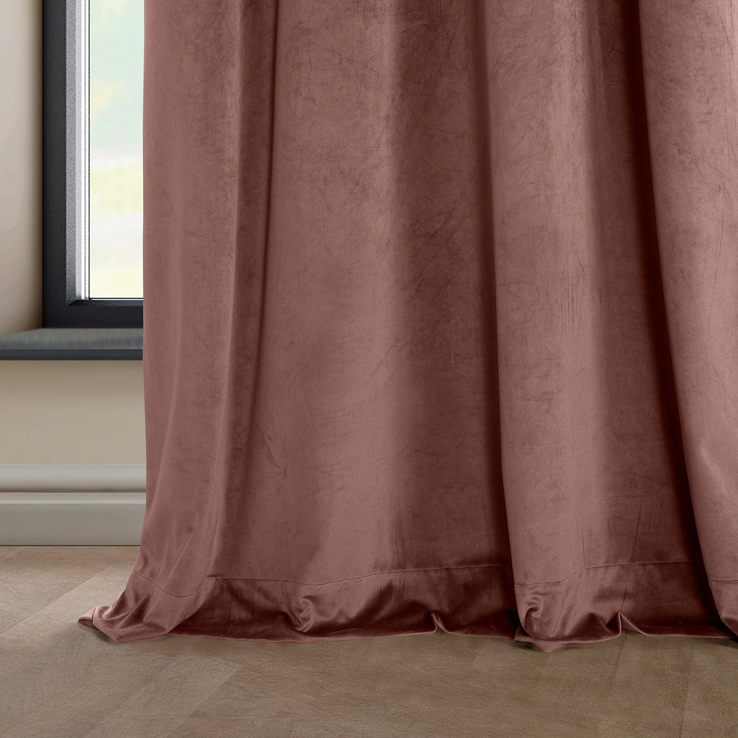 Wild Rose Heritage Plush Velvet Custom Curtain