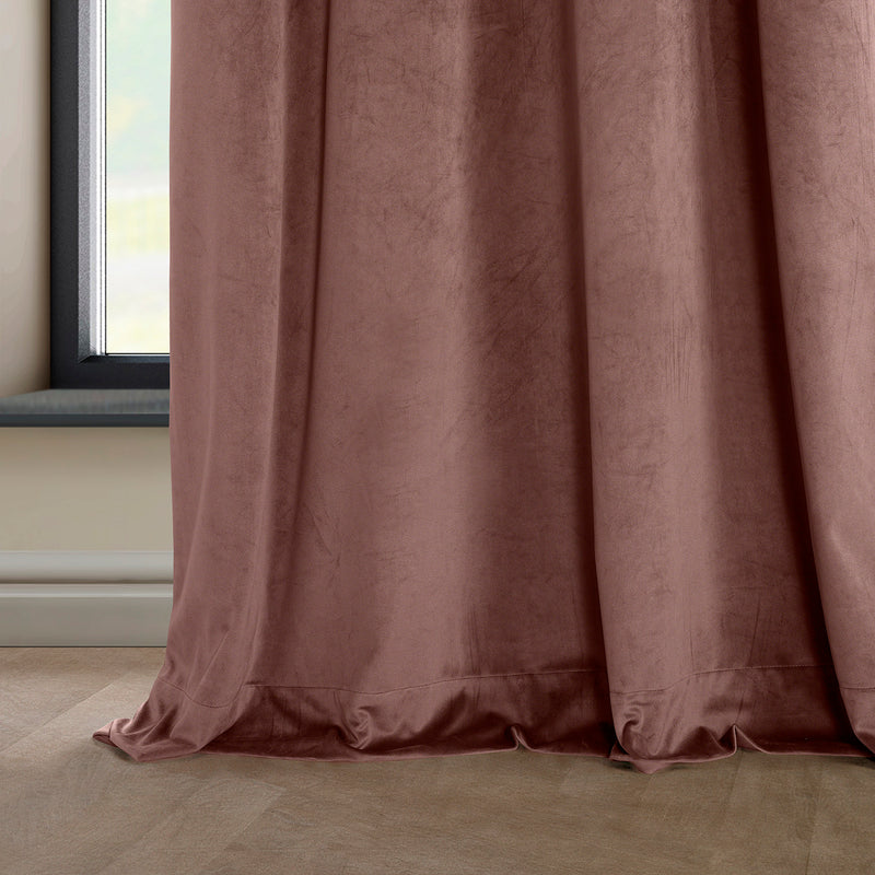 Wild Rose Heritage Plush Velvet Custom Curtain