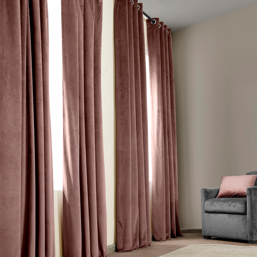 Wild Rose Heritage Plush Velvet Custom Curtain