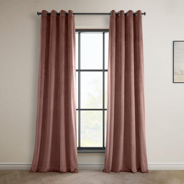 Wild Rose Grommet Heritage Plush Velvet Room Darkening Curtain