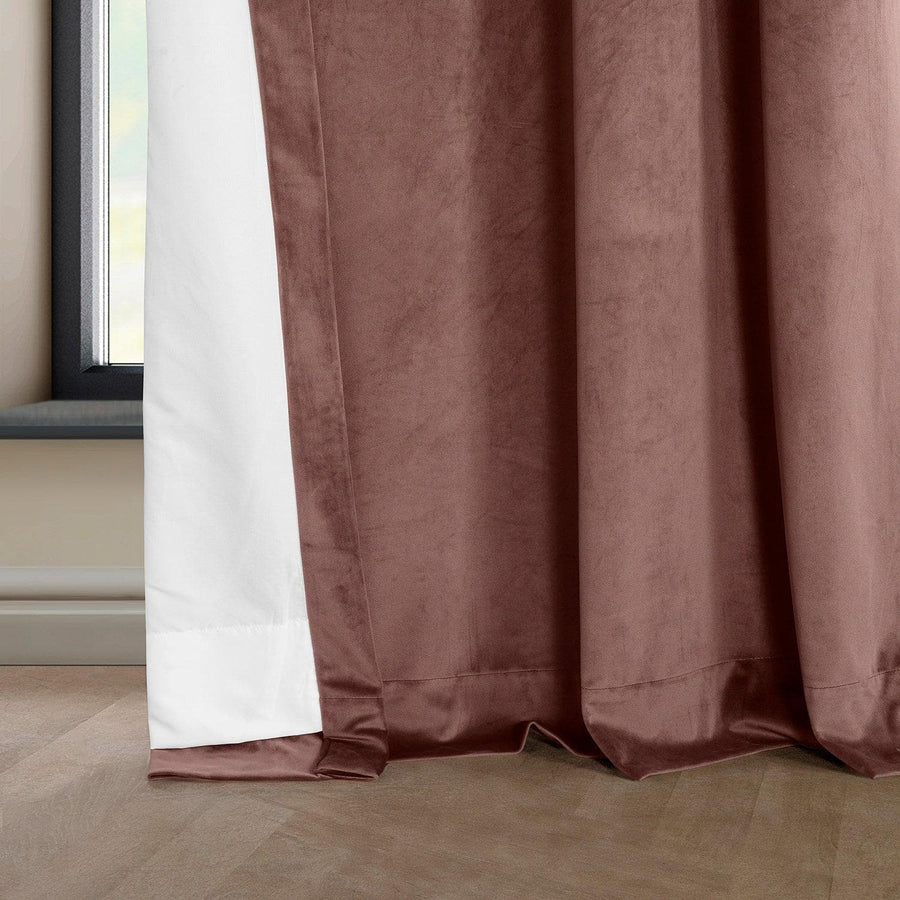 Wild Rose Grommet Heritage Plush Velvet Curtain - HalfPriceDrapes.com