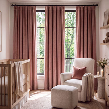 Wild Rose Heritage Plush Velvet Room Darkening Curtain