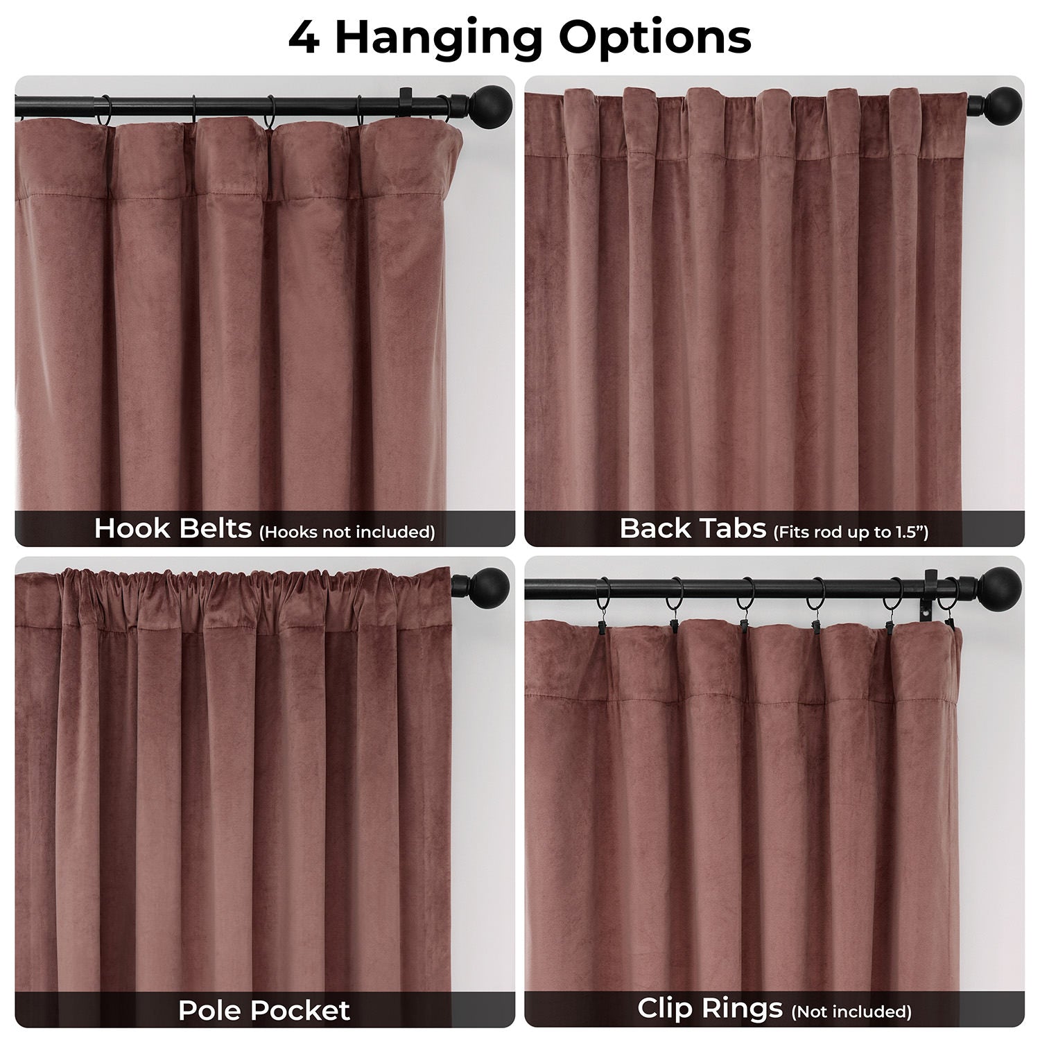 Wild Rose Heritage Plush Velvet Room Darkening Curtain