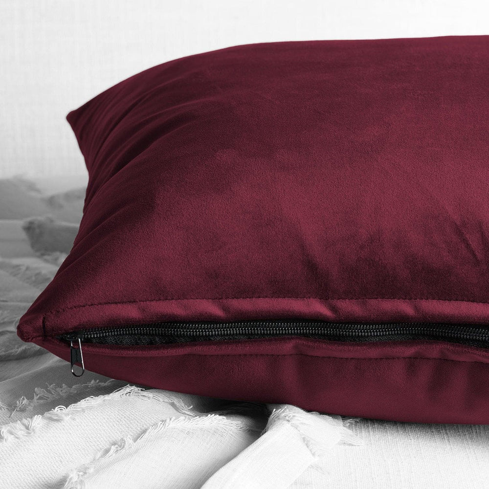 Dark Merlot Heritage Plush Velvet Cushion Covers - Pair - HalfPriceDrapes.com
