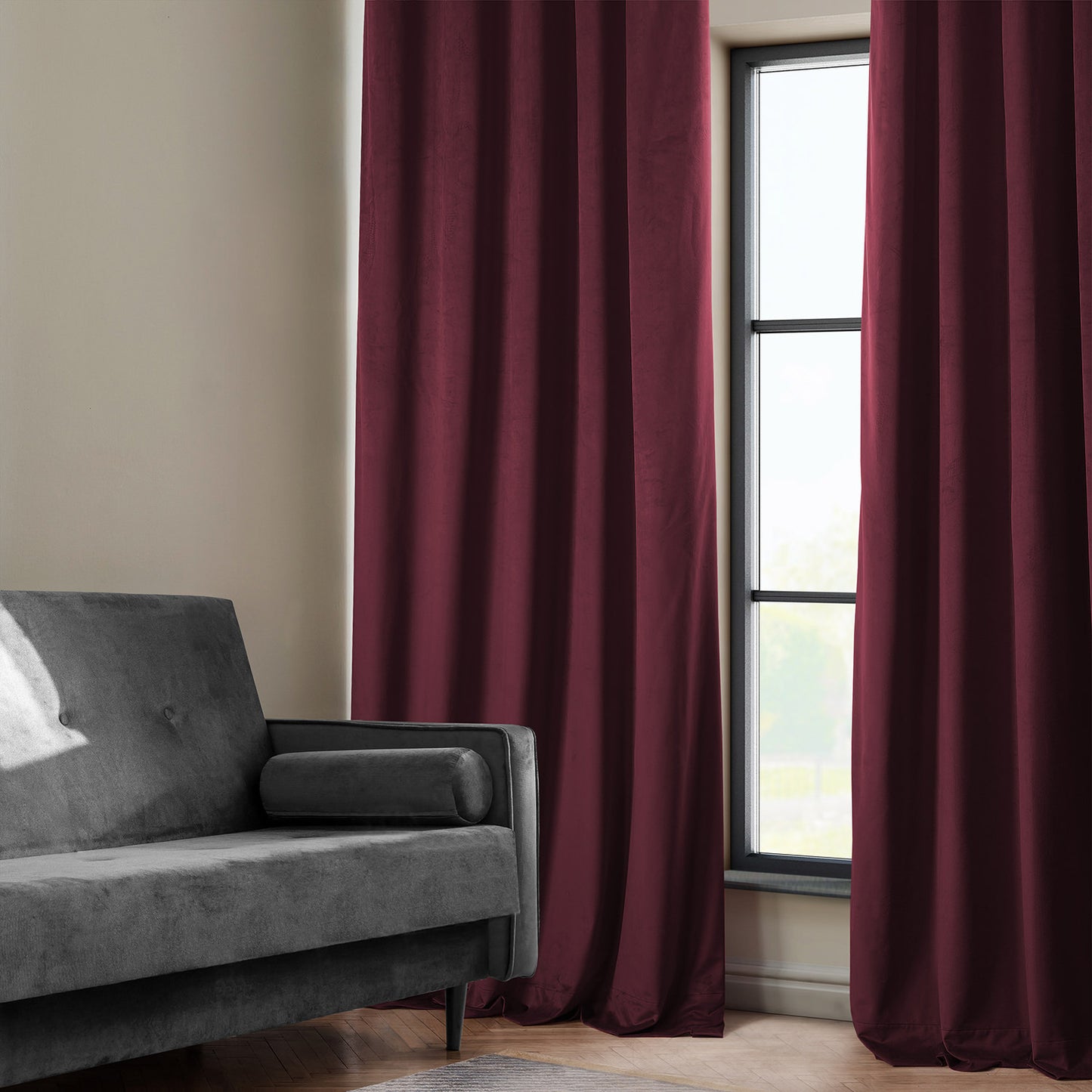 Dark Merlot Heritage Plush Velvet Custom Curtain