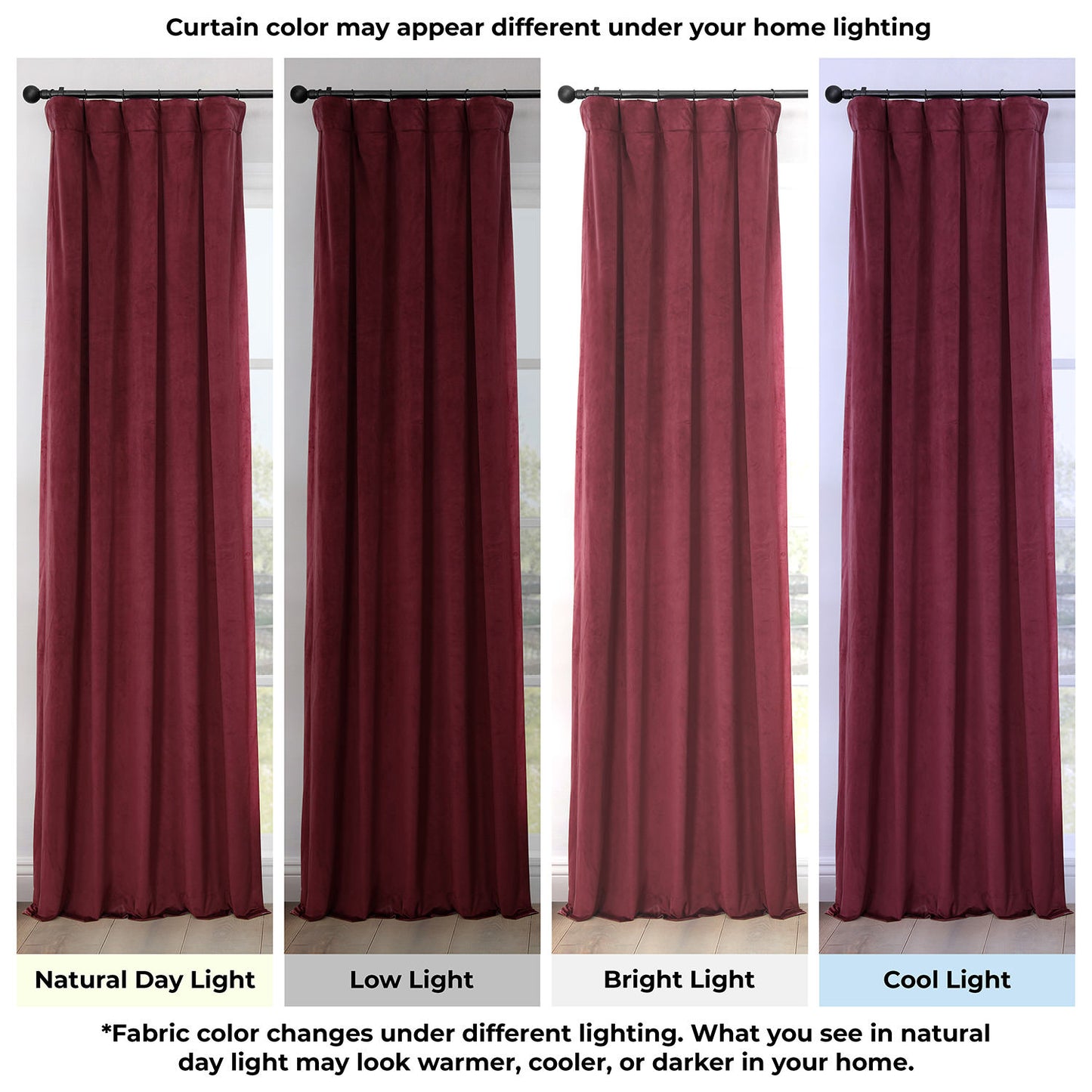 Dark Merlot Heritage Plush Velvet Room Darkening Curtain