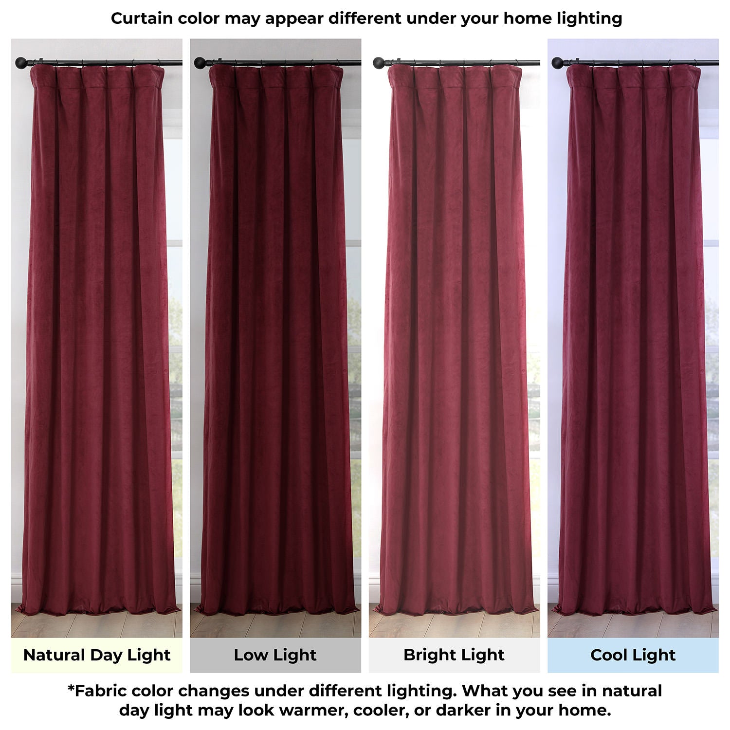 Dark Merlot Heritage Plush Velvet Room Darkening Curtain