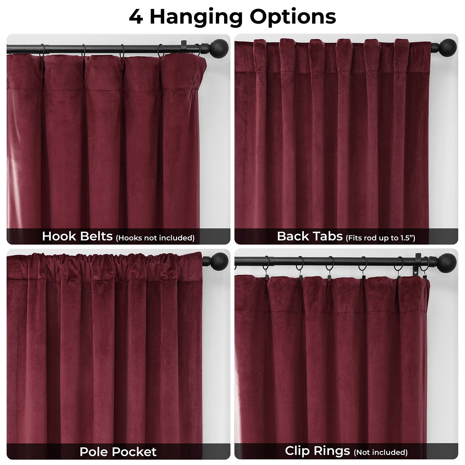 Dark Merlot Heritage Plush Velvet Room Darkening Curtain