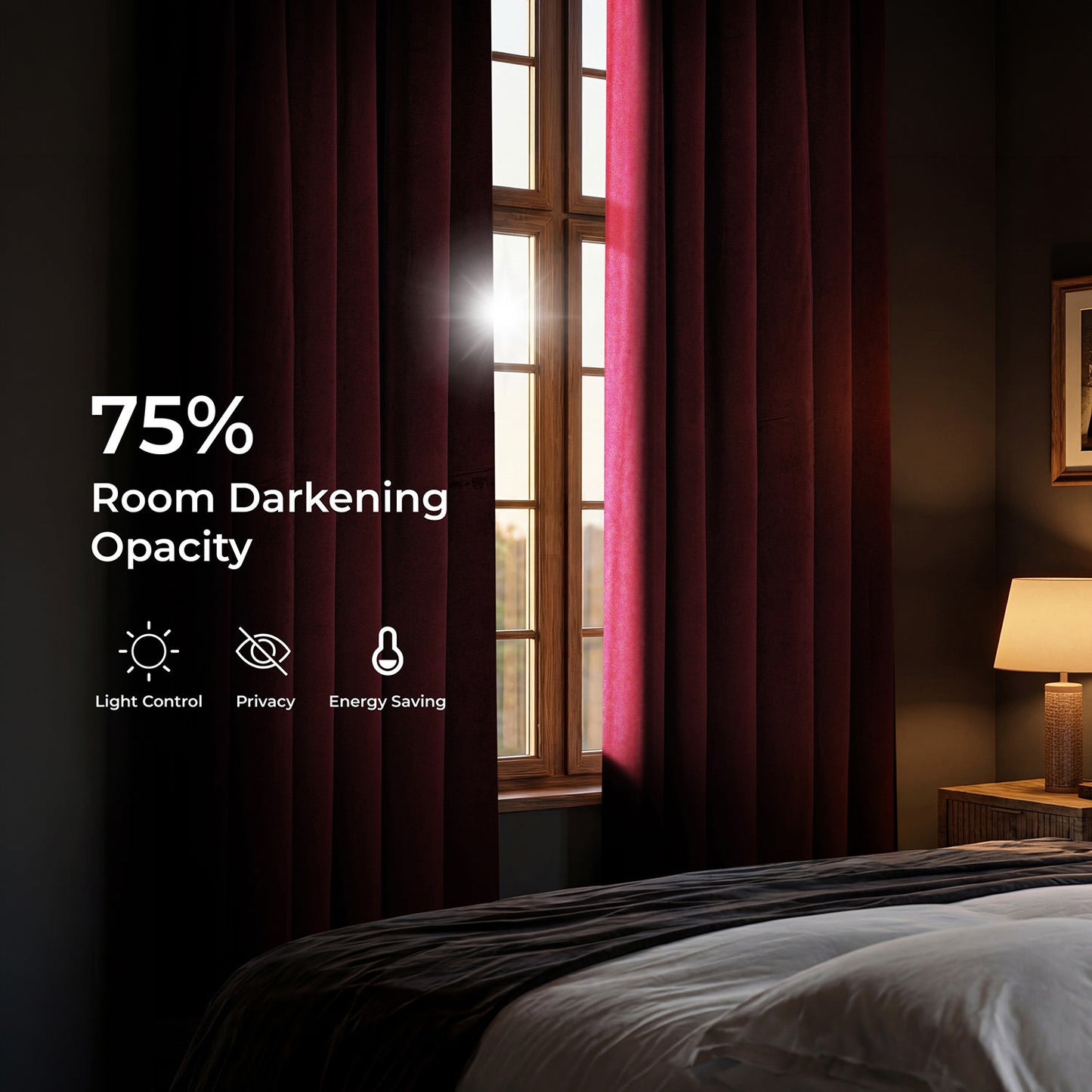 Dark Merlot Heritage Plush Velvet Room Darkening Curtain