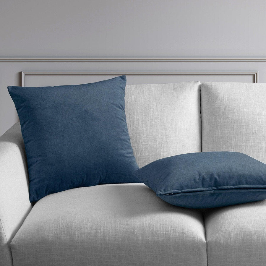 London Blue Heritage Plush Velvet Cushion Covers - Pair - HalfPriceDrapes.com