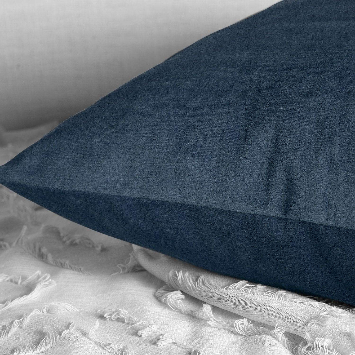 London Blue Heritage Plush Velvet Cushion Covers - Pair - HalfPriceDrapes.com