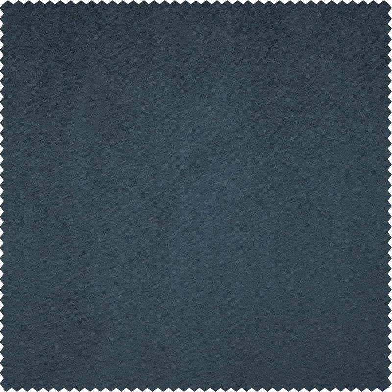 London Blue Heritage Plush Velvet Custom Curtain - HalfPriceDrapes.com