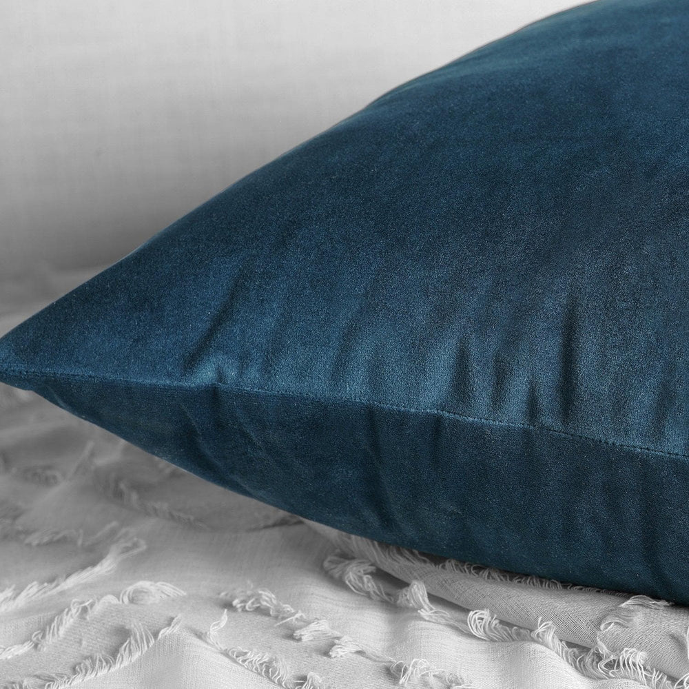 Avalon Blue Heritage Plush Velvet Cushion Covers - Pair - HalfPriceDrapes.com