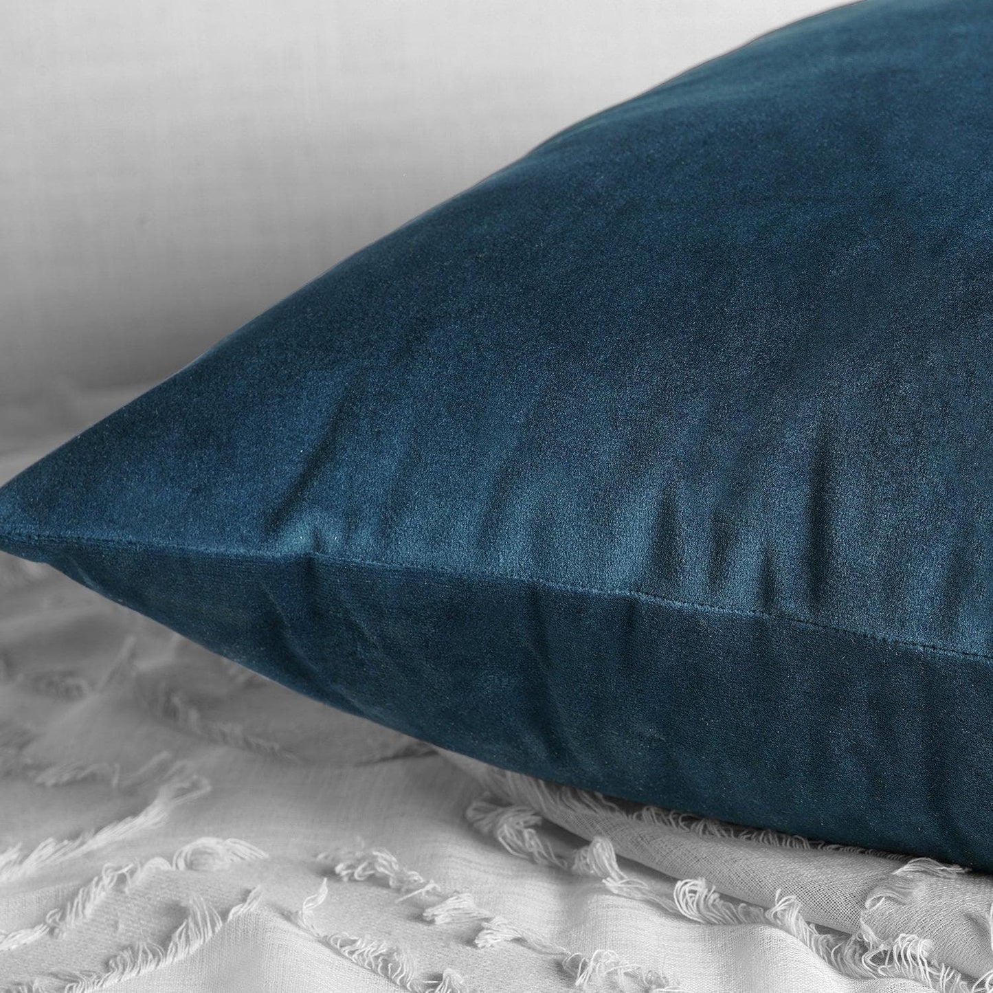 Avalon Blue Heritage Plush Velvet Cushion Covers - Pair - HalfPriceDrapes.com