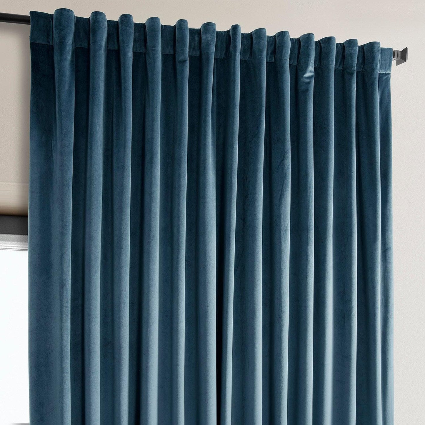 Avalon Blue Extra Wide Heritage Plush Velvet Curtain - HalfPriceDrapes.com