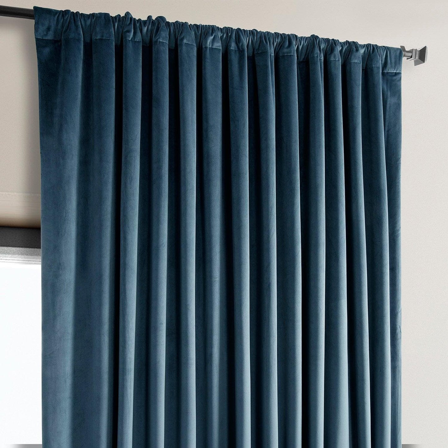 Avalon Blue Extra Wide Heritage Plush Velvet Curtain - HalfPriceDrapes.com