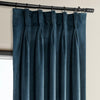 Avalon Blue French Pleat Heritage Plush Velvet Curtain - HalfPriceDrapes.com