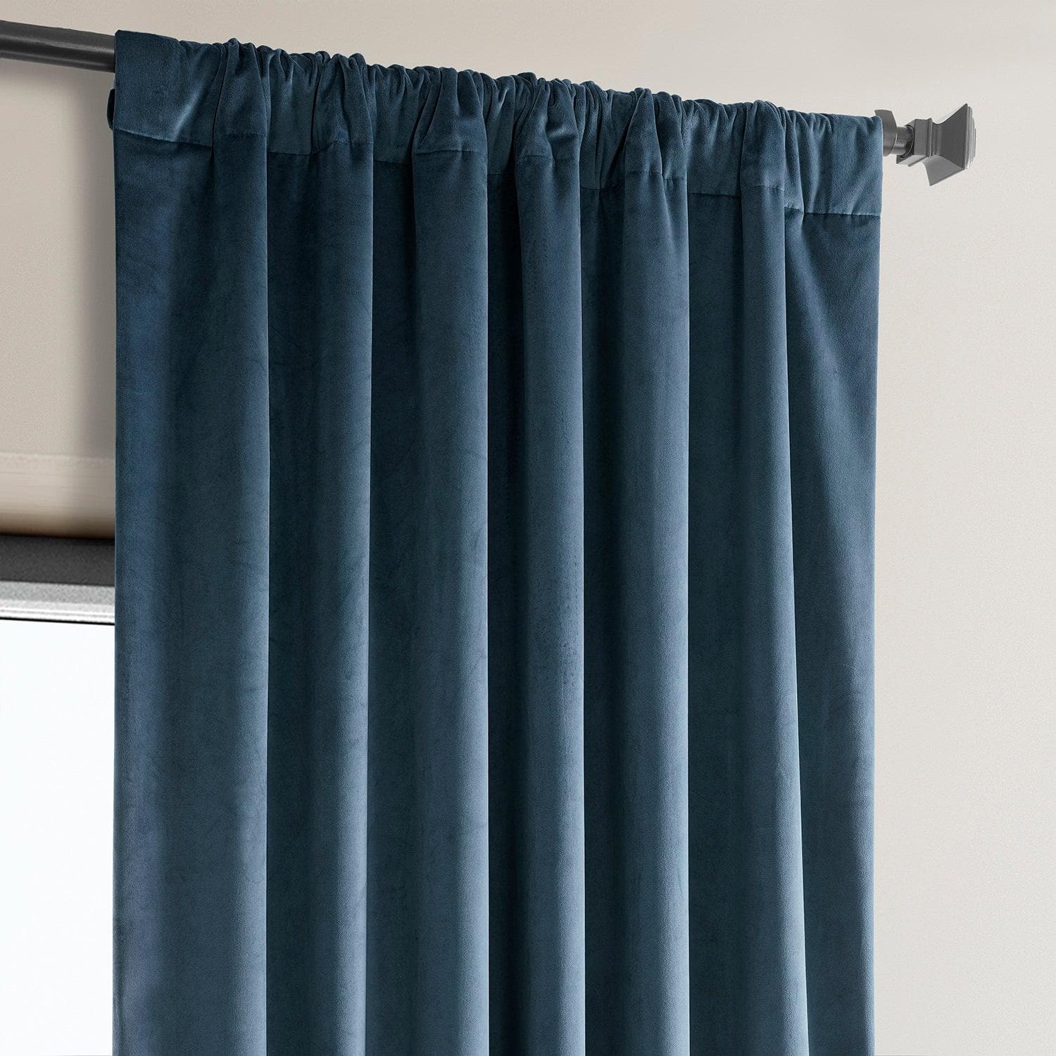 Avalon Blue Heritage Plush Velvet Curtain - HalfPriceDrapes.com