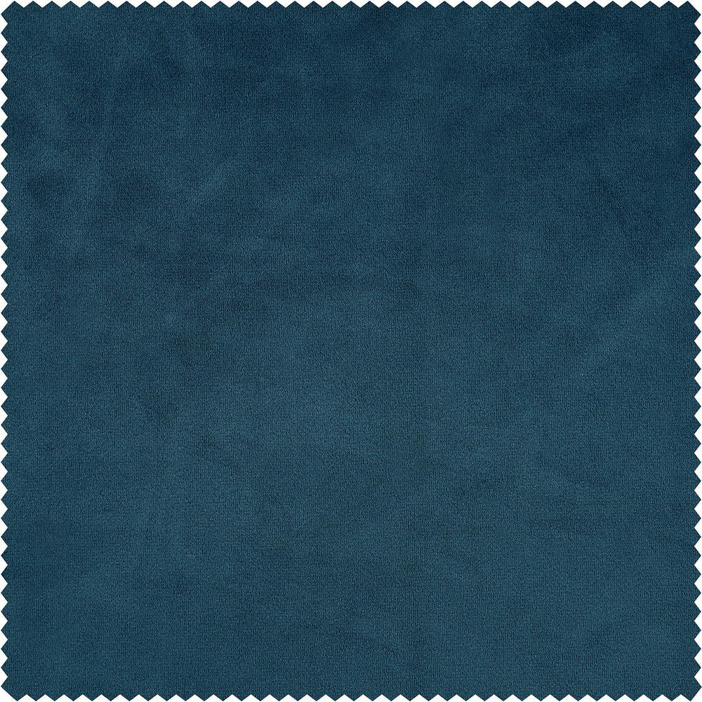 Avalon Blue Heritage Plush Velvet Custom Curtain