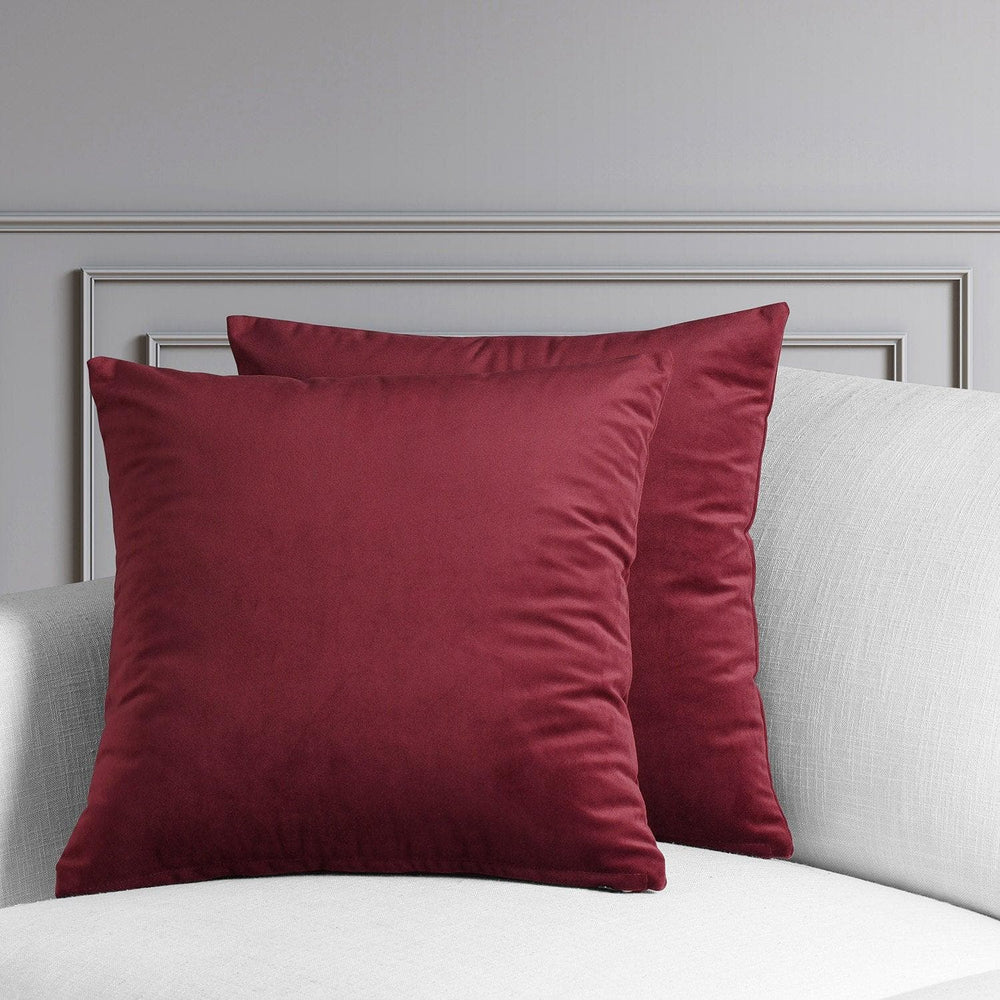 Cinema Red Heritage Plush Velvet Cushion Covers - Pair - HalfPriceDrapes.com