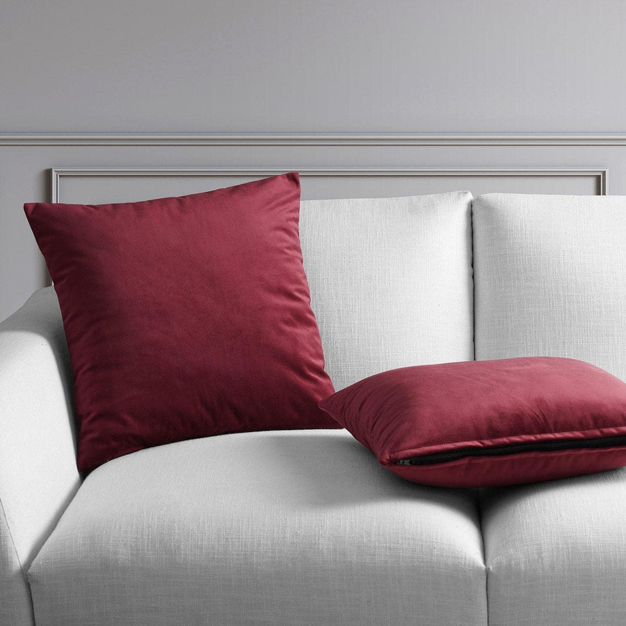 Cinema Red Heritage Plush Velvet Cushion Covers - Pair - HalfPriceDrapes.com