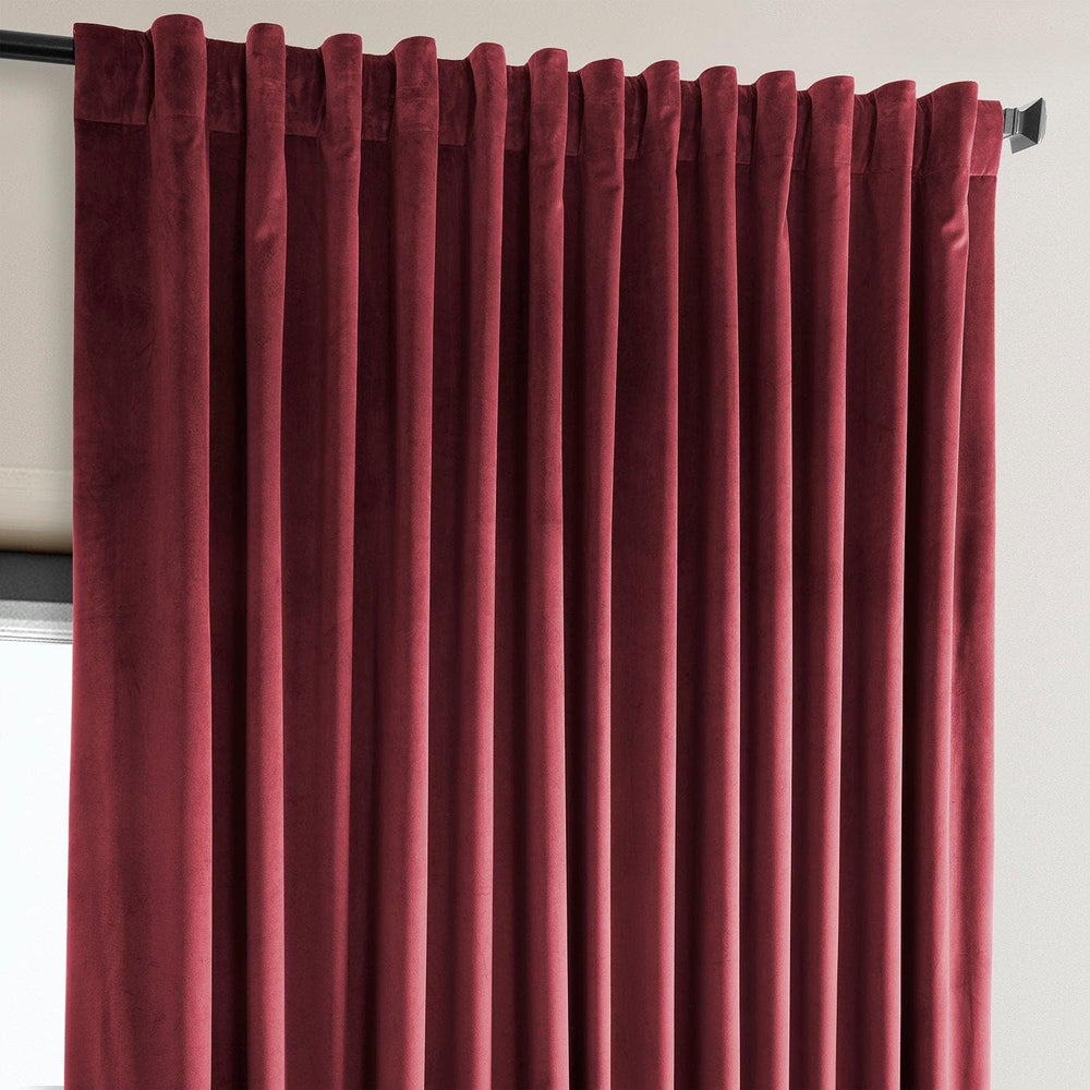 Cinema Red Extra Wide Heritage Plush Velvet Curtain - HalfPriceDrapes.com