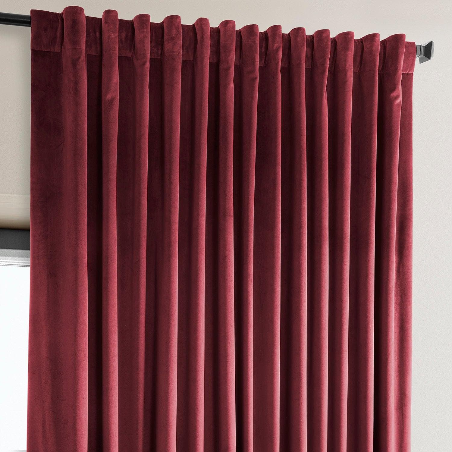 Cinema Red Extra Wide Heritage Plush Velvet Curtain - HalfPriceDrapes.com
