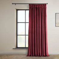 Cinema Red Extra Wide Heritage Plush Velvet Curtain - HalfPriceDrapes.com