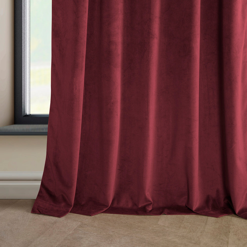 Cinema Red Heritage Plush Velvet Custom Curtain