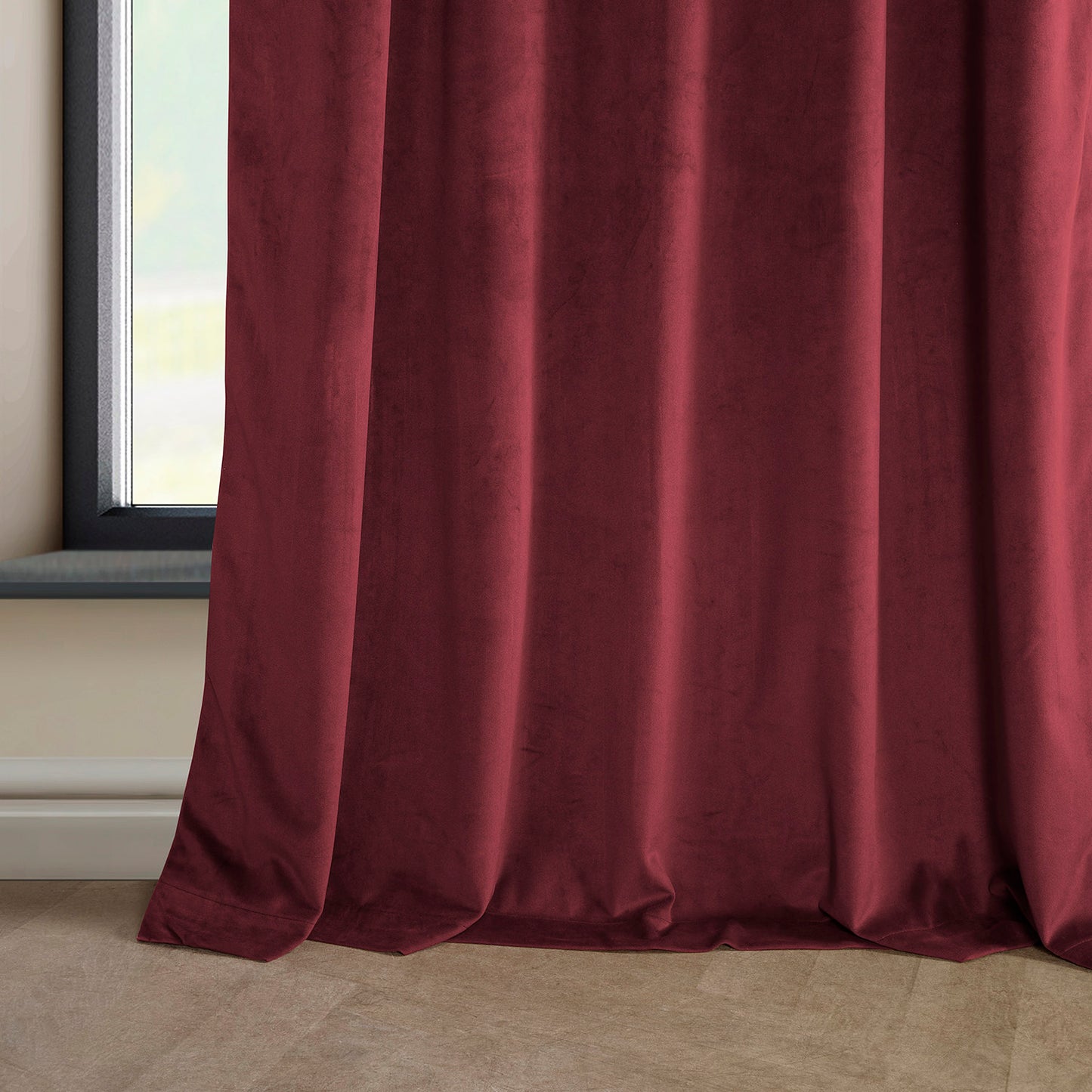 Cinema Red Heritage Plush Velvet Custom Curtain