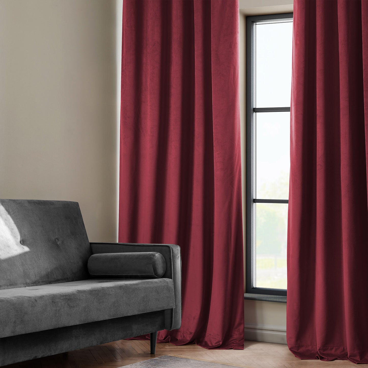 Cinema Red Heritage Plush Velvet Custom Curtain