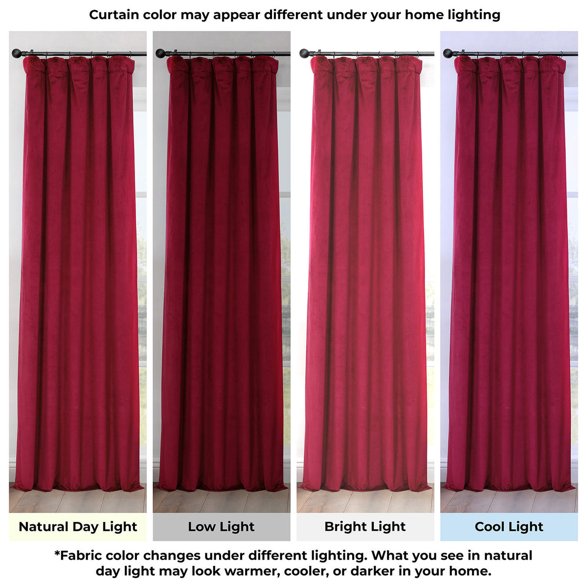 Cinema Red Heritage Plush Velvet Room Darkening Curtain