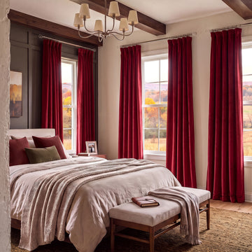 Cinema Red Heritage Plush Velvet Room Darkening Curtain