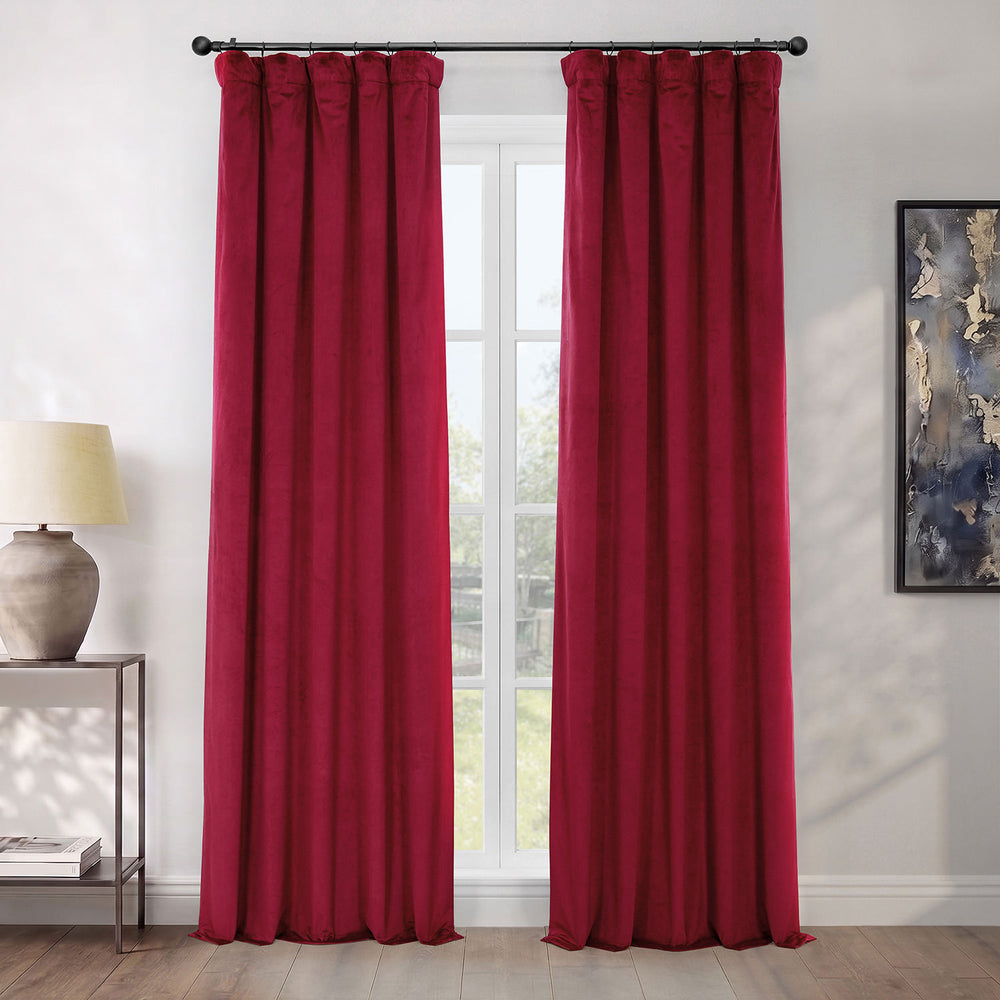 Cinema Red Heritage Plush Velvet Room Darkening Curtain