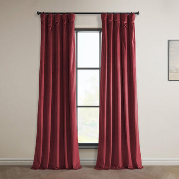 Cinema Red Heritage Plush Velvet Room Darkening Curtain