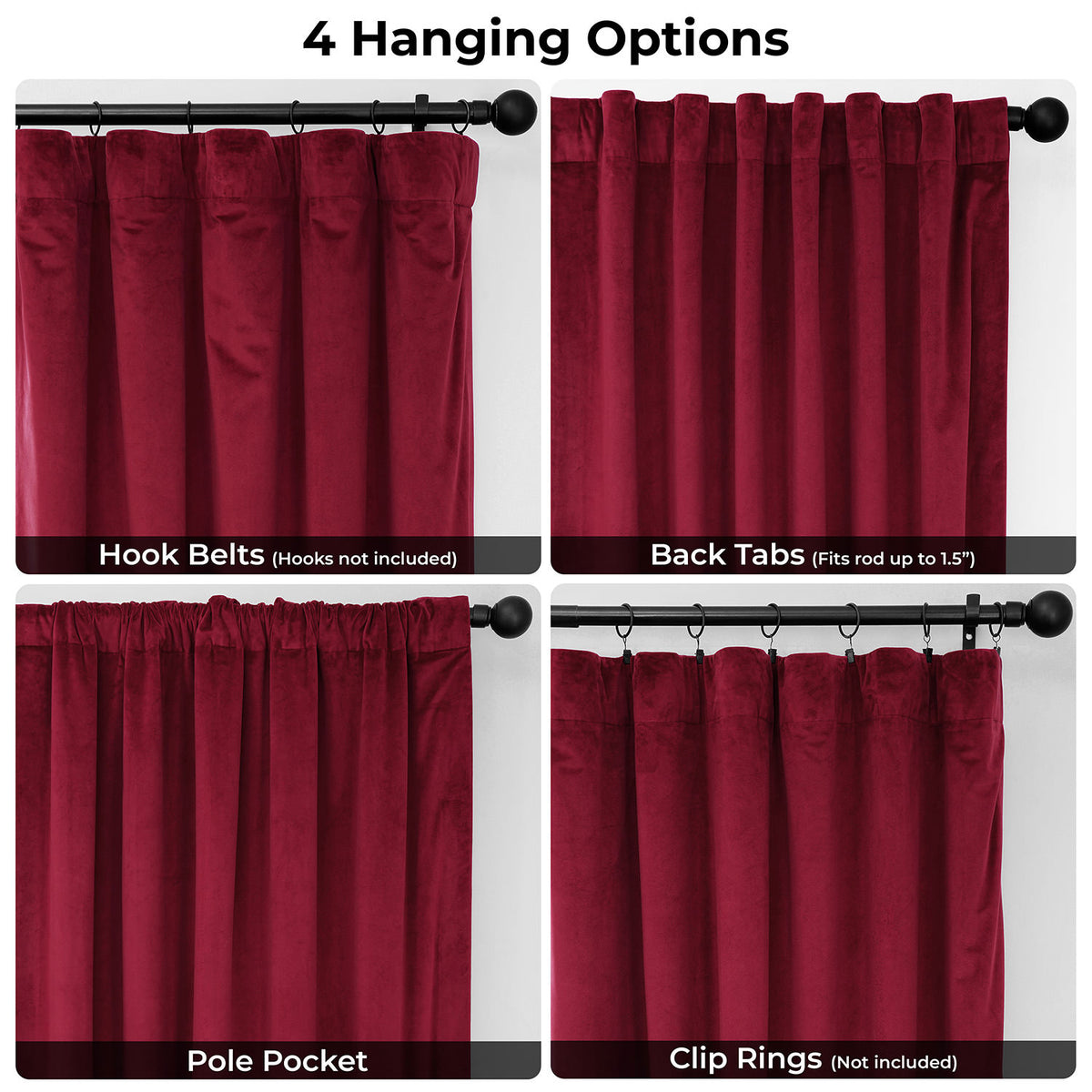 Cinema Red Heritage Plush Velvet Room Darkening Curtain