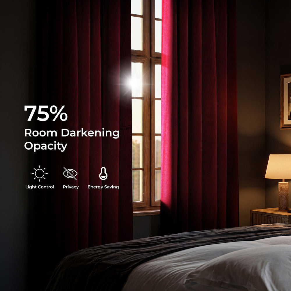 Cinema Red Heritage Plush Velvet Room Darkening Curtain