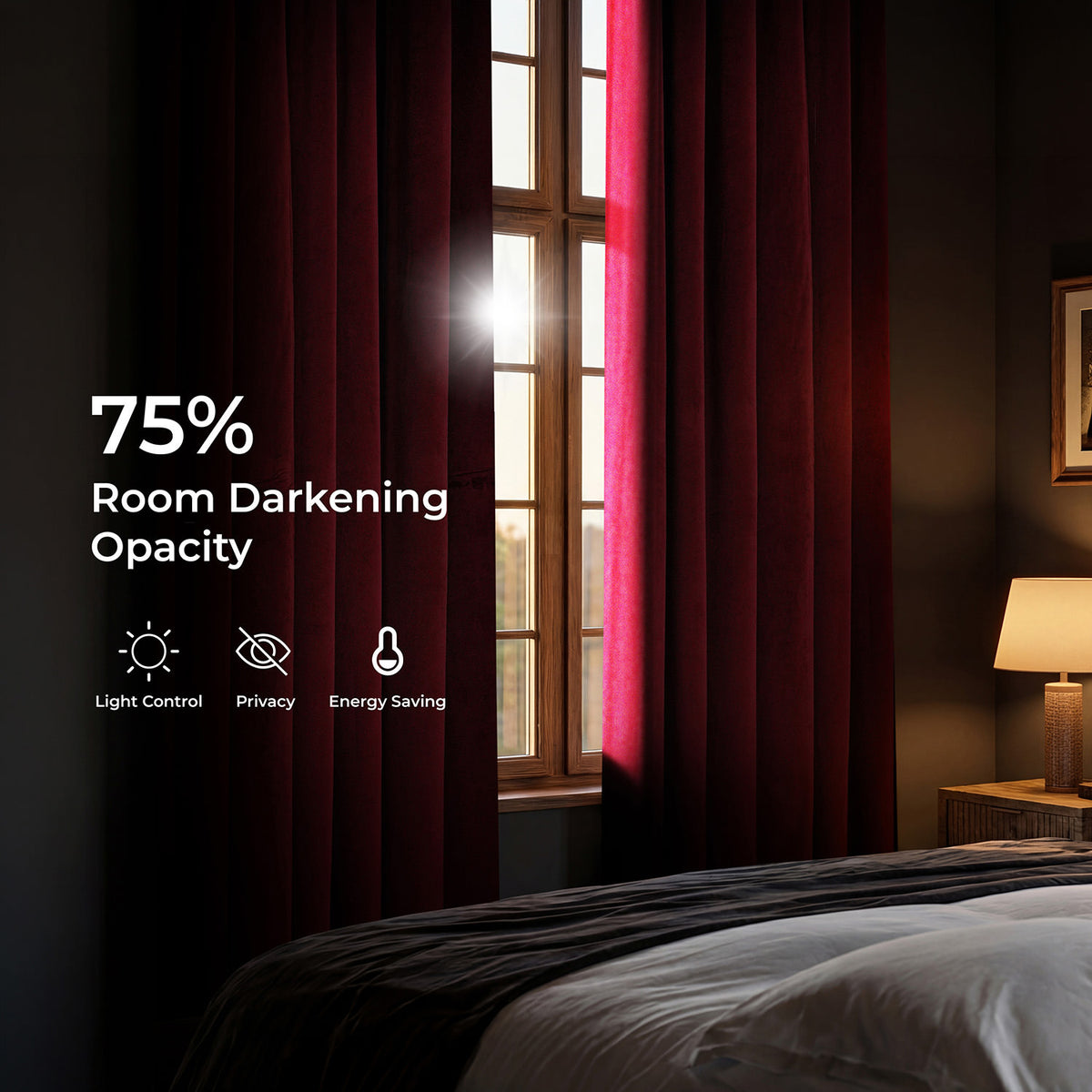 Cinema Red Heritage Plush Velvet Room Darkening Curtain