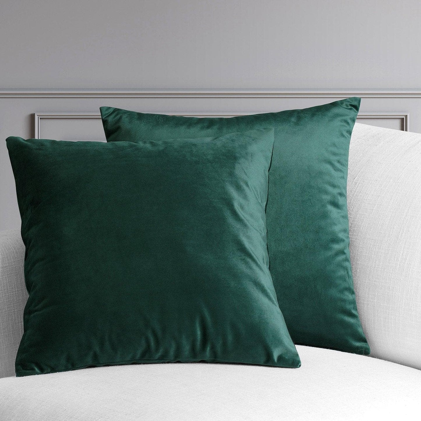 Forestry Green Heritage Plush Velvet Cushion Covers - Pair - HalfPriceDrapes.com