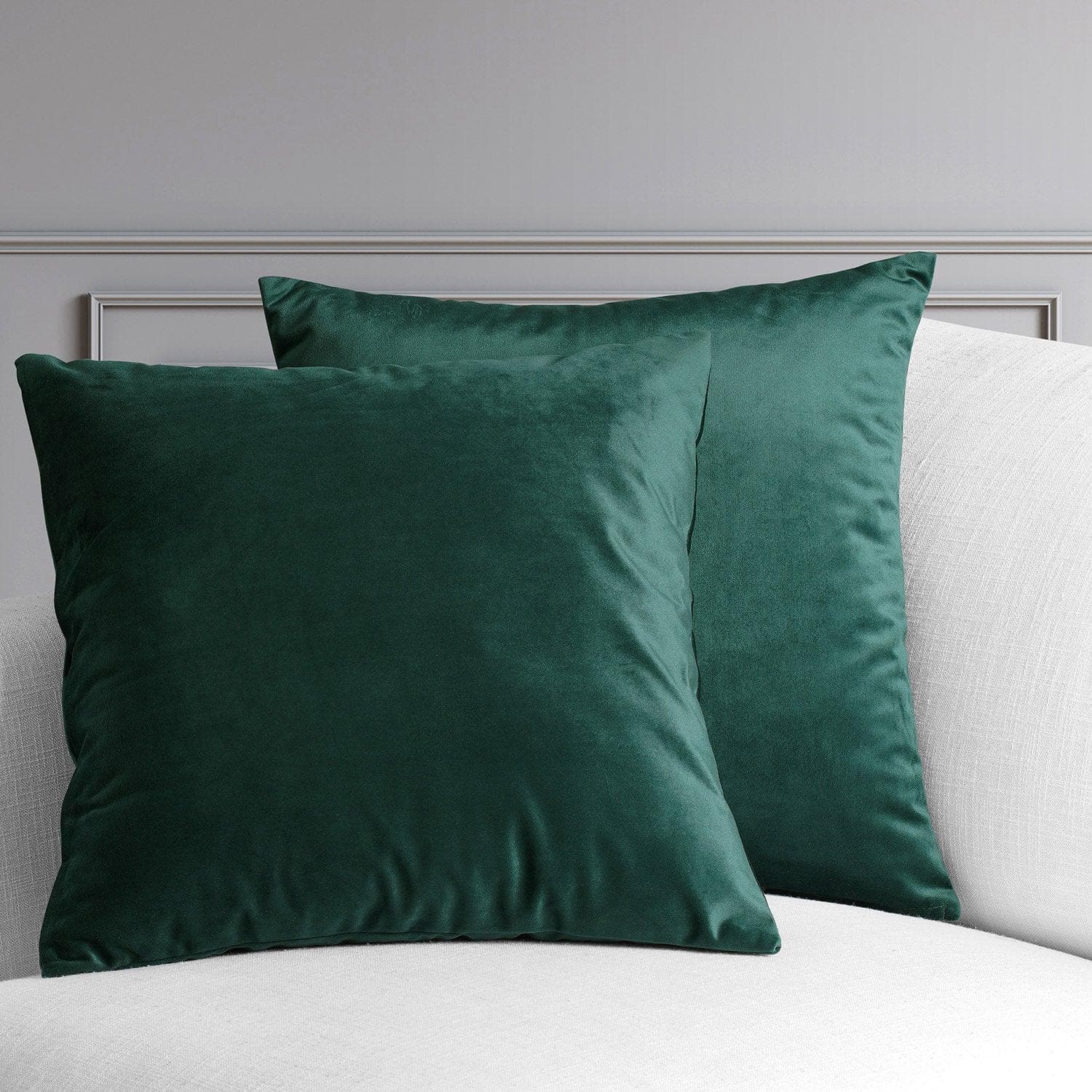 Forestry Green Heritage Plush Velvet Cushion Covers - Pair - HalfPriceDrapes.com