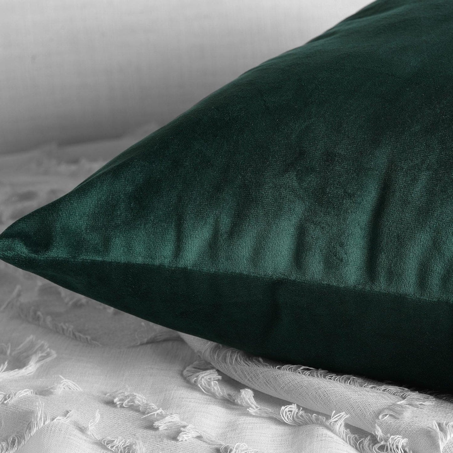 Forestry Green Heritage Plush Velvet Cushion Covers - Pair - HalfPriceDrapes.com