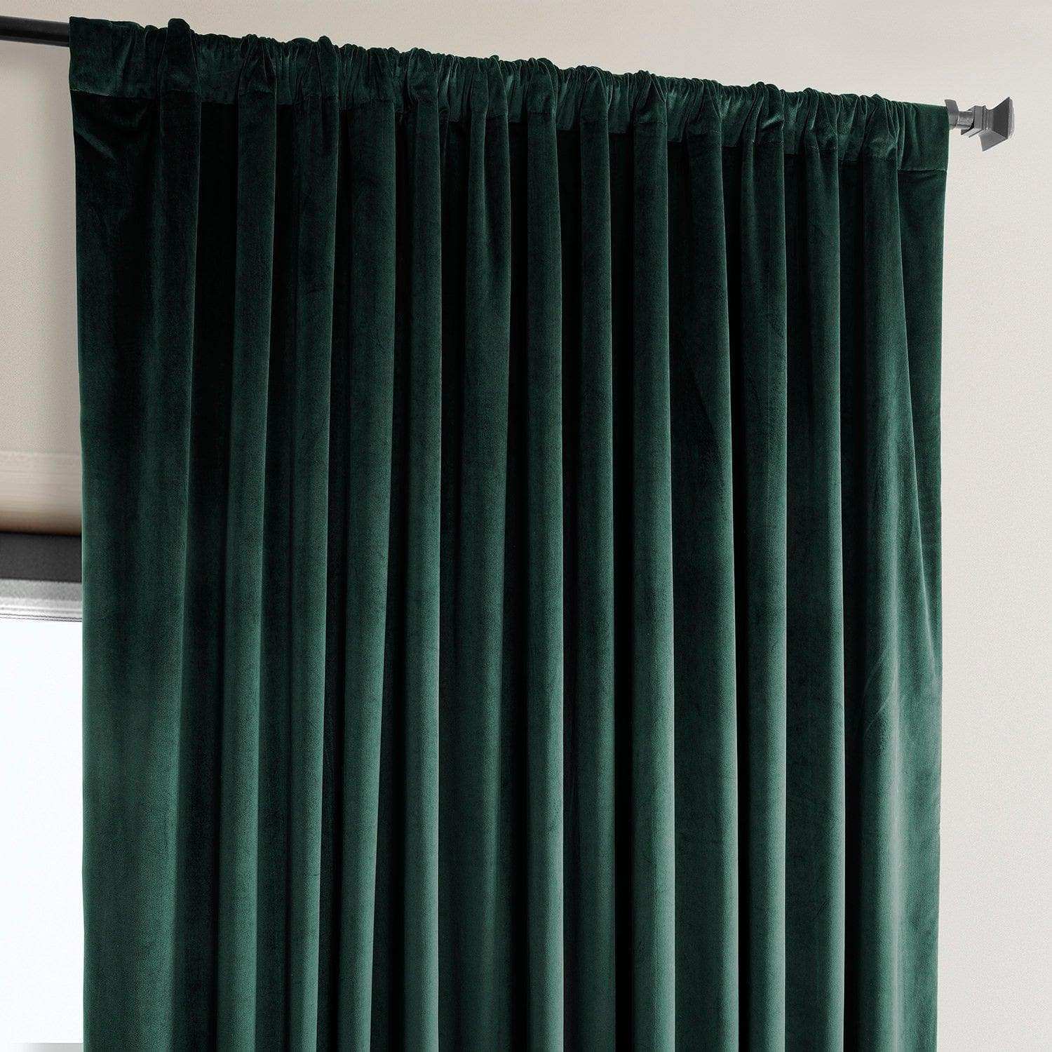Forestry Green Extra Wide Heritage Plush Velvet Room Darkening