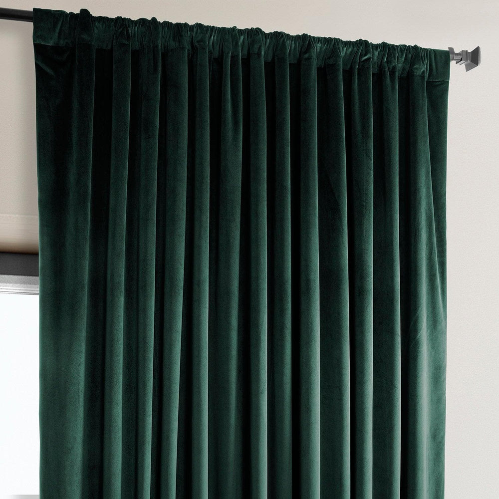 Forestry Green Extra Wide Heritage Plush Velvet Curtain - HalfPriceDrapes.com