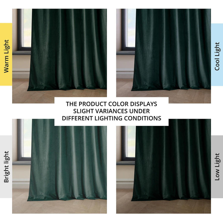 Forestry Green Heritage Plush Velvet Curtain - HalfPriceDrapes.com