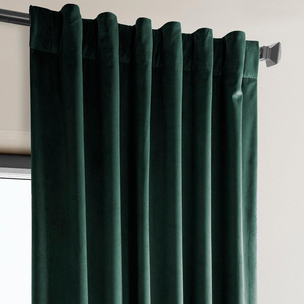 Forestry Green Heritage Plush Velvet Curtain - HalfPriceDrapes.com