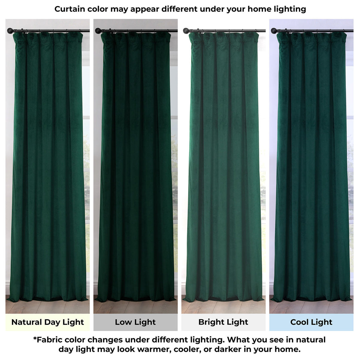 Forestry Green Heritage Plush Velvet Room Darkening Curtain