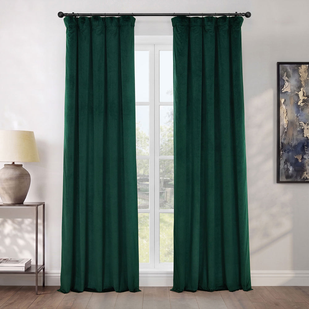 Forestry Green Heritage Plush Velvet Room Darkening Curtain
